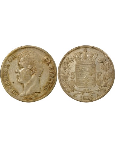 Charles X 2e Type 5 francs Argent 1829 A - Paris