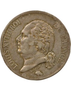 Louis XVIII Au Buste Habillé 5 francs Argent 1818 B Rouen 2