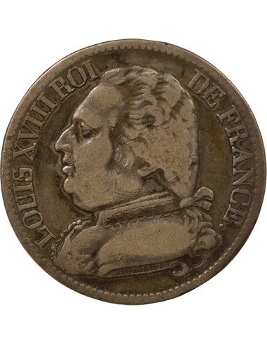 Louis XVIII Au Buste Habillé 5 francs Argent 1814 L Bayonne