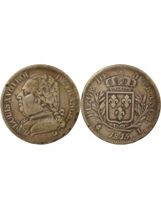 Louis XVIII Au Buste Habillé 5 francs Argent 1815 L Bayonne