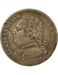Louis XVIII Au Buste Habillé 5 francs Argent 1815 L Bayonne 2
