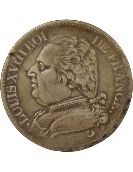 Louis XVIII Au Buste Habillé 5 francs Argent 1815 L Bayonne