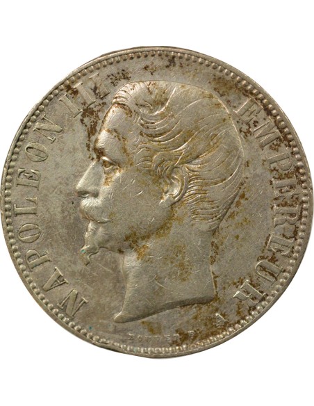Napoléon III Tête nue 5 francs Argent 1855 A - Paris