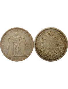 Hercule 5 francs Argent 1878 K Bordeaux