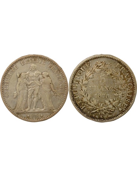 Hercule 5 francs Argent 1878 K Bordeaux