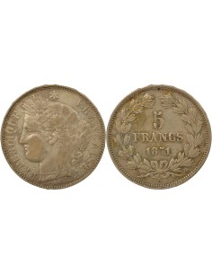 Sans Légende 5 francs Argent 1871 K Bordeaux