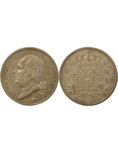 Louis XVIII Au Buste Habillé 5 francs Argent 1822 A - Paris