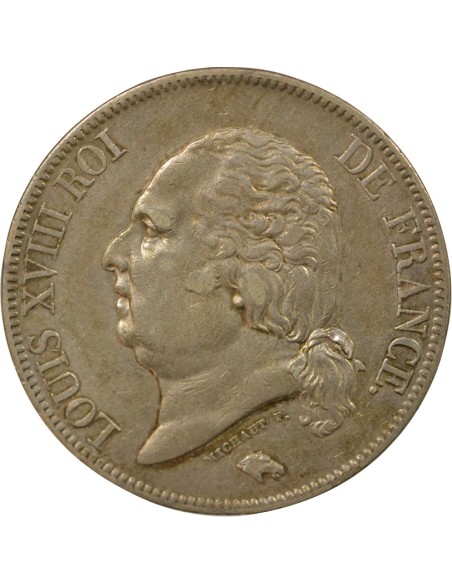 Louis XVIII Au Buste Habillé 5 francs Argent 1822 A - Paris
