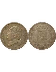 Louis XVIII Au Buste Habillé 5 francs Argent 1821 A - Paris