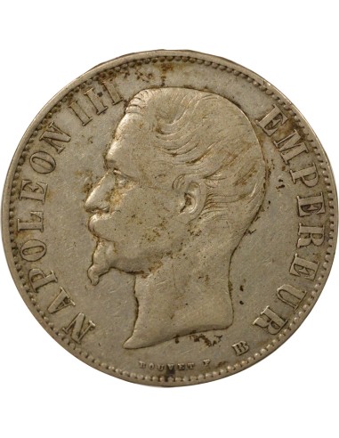 Napoléon III Tête nue 5 francs Argent 1856 BB Strasbourg
