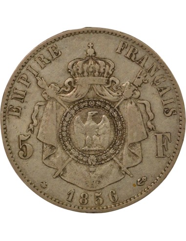 Napoléon III Tête nue 5 francs Argent 1856 BB Strasbourg