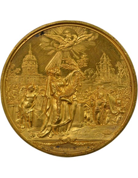 Roi d'Italie Retour des Cendres 1 jeton Cuivre Doré 1844 A Paris