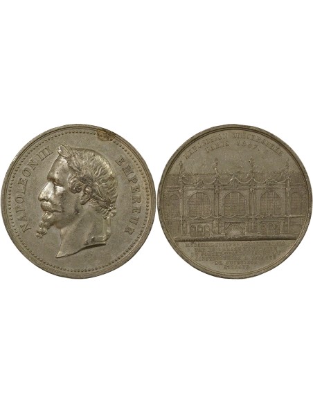 Napoléon III Exposition Universelle 1 jeton Etain 1867 A Paris