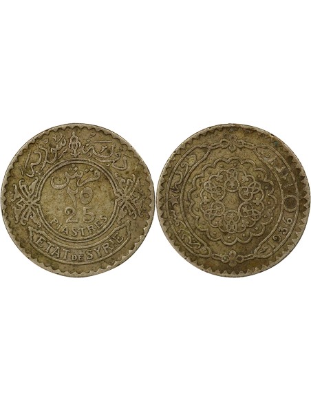 Syrie 25 piastres Argent 1936 A Paris