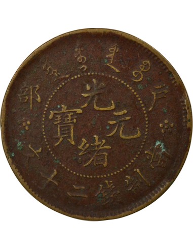 Chine Guangxu 20 cash Cuivre 1903 Pékin