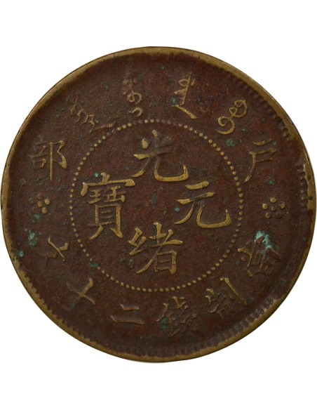 Chine Guangxu 20 cash Cuivre 1903 Pékin