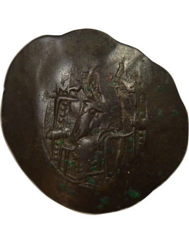 Empire Byzantin Isaac II Ange 1 aspron trachy Billon 1185 - 1195 Constantinople