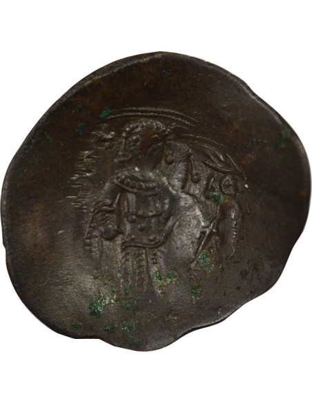 Empire Byzantin Isaac II Ange 1 aspron trachy Billon 1185 - 1195 Constantinople