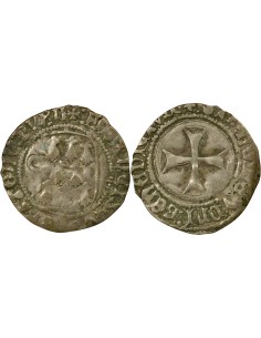 Duché de Bretagne François II de Bretagne à la Targe 1 blanc Billon 1458-1488 T Nantes