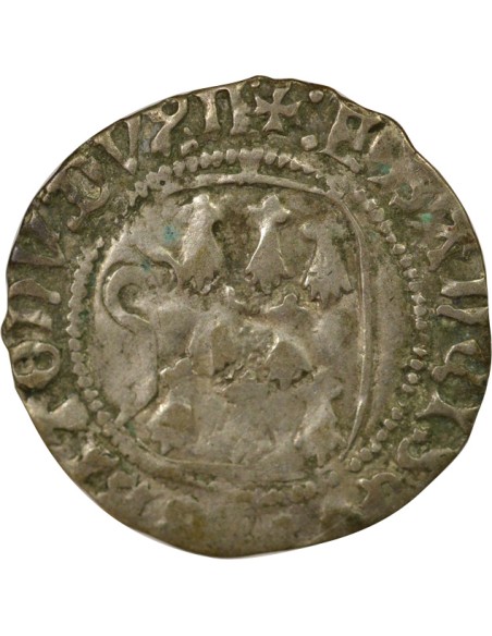 Duché de Bretagne François II de Bretagne à la Targe 1 blanc Billon 1458-1488 T Nantes