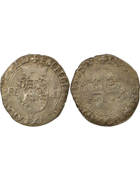 Etats de Savoie Emmanuel Philibert 1e Type 1 blanc Argent 1577 Verceil