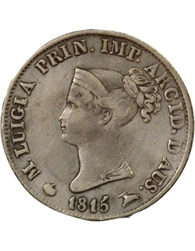 Etats Italiens Marie-Louise d'Autriche 5 soldi Argent 1815 M Milan