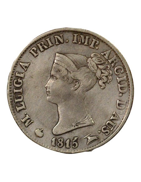 Etats Italiens Marie-Louise d'Autriche 5 soldi Argent 1815 M Milan