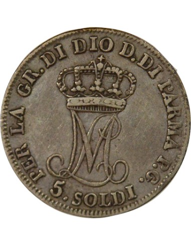 Etats Italiens Marie-Louise d'Autriche 5 soldi Argent 1815 M Milan