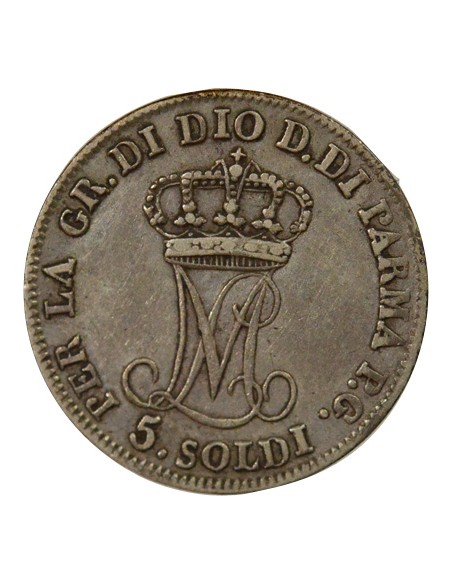 Etats Italiens Marie-Louise d'Autriche 5 soldi Argent 1815 M Milan