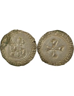 Duché de Bretagne François II de Bretagne à la Targe 1 blanc Billon 1458-1488 9 Rennes