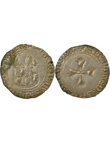 Duché de Bretagne François II de Bretagne à la Targe 1 blanc Billon 1458-1488 9 Rennes