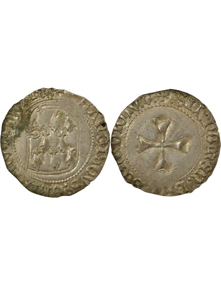 Duché de Bretagne François II de Bretagne à la Targe 1 blanc Billon 1458-1488 9 Rennes