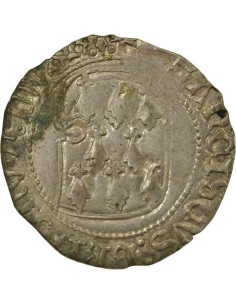 Duché de Bretagne François II de Bretagne à la Targe 1 blanc Billon 1458-1488 9 Rennes 2