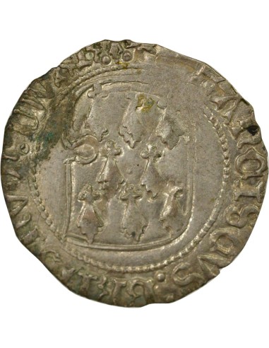 Duché de Bretagne François II de Bretagne à la Targe 1 blanc Billon 1458-1488 9 Rennes
