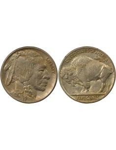 USA Buffalo Nickel 5 cents Cupronickel 1917 Philadelphie