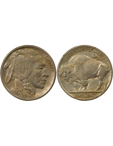 USA Buffalo Nickel 5 cents Cupronickel 1917 Philadelphie