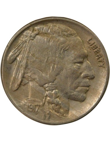 USA Buffalo Nickel 5 cents Cupronickel 1917 Philadelphie