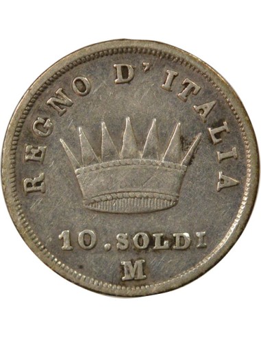 Roi d'Italie 10 soldi Argent 1812 M Milan