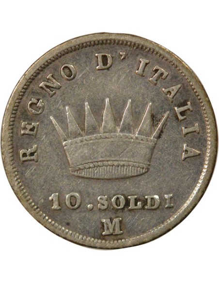 Roi d'Italie 10 soldi Argent 1812 M Milan