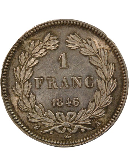 Louis-Philippe Ier Tête Laurée 1 franc Argent 1846 A - Paris