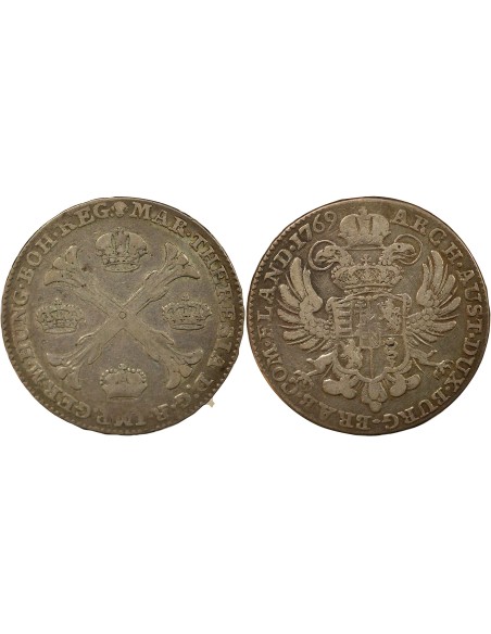 Pays-Bas Autrichiens Marie-Thérèse 1 couronne Argent 1769 B. Bruxelles