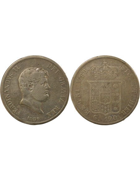 Naples et Sicile Ferdinand II des Deux-Siciles 120 grana Argent 1857 Naples