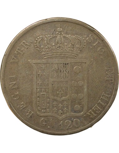 Naples et Sicile Ferdinand II des Deux-Siciles 120 grana Argent 1857 Naples