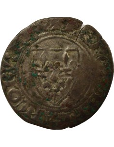 Charles VI 2e Emission 1 blanc guénar Billon 1392-1398 Sainte-Menehould 2