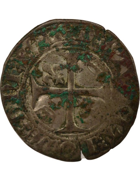 Charles VI 2e Emission 1 blanc guénar Billon 1392-1398 Sainte-Menehould