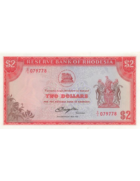 Rhodésie 2 dollars 1979
