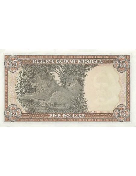 Rhodésie 5 dollars 1978
