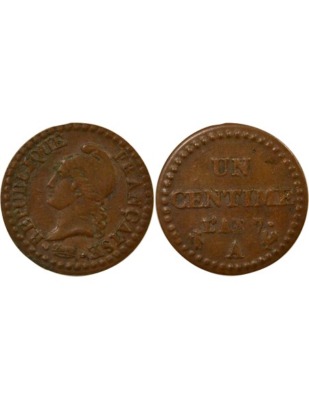Dupré 1 centime Cuivre An 7 A - Paris
