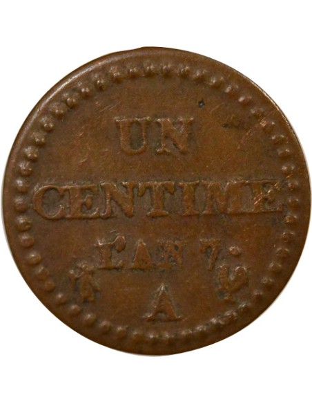 Dupré 1 centime Cuivre An 7 A - Paris
