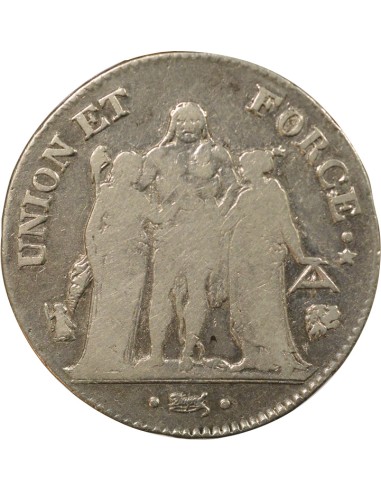 Union & Force 5 francs Argent An 6/5 L Bayonne